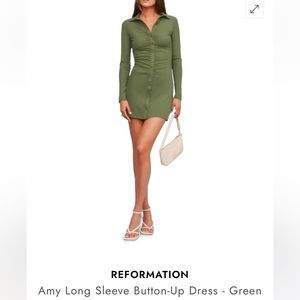 Reformation Amy Dress in Moss size Large